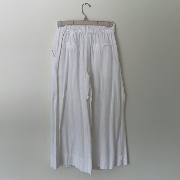 HM Wide Leg High Waisted Cropped Pants Linen Like - Picture 4 of 9